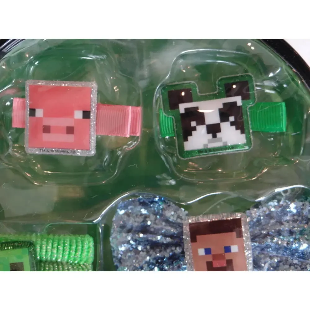 Minecraft Clear‎ Kids MINI Backpack with Character Hair Clips, Ties, and Bows!